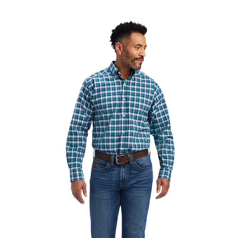 Ariat Hemden Herren - Pro Series Brantleigh Stretch Classic Fit Blau/Grün ( VFCPG-1379 )